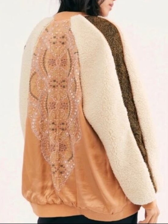 NWT Free People Women's Wicked Games Reversible Jacket Liquid Sand Size XL - Picture 2 of 11